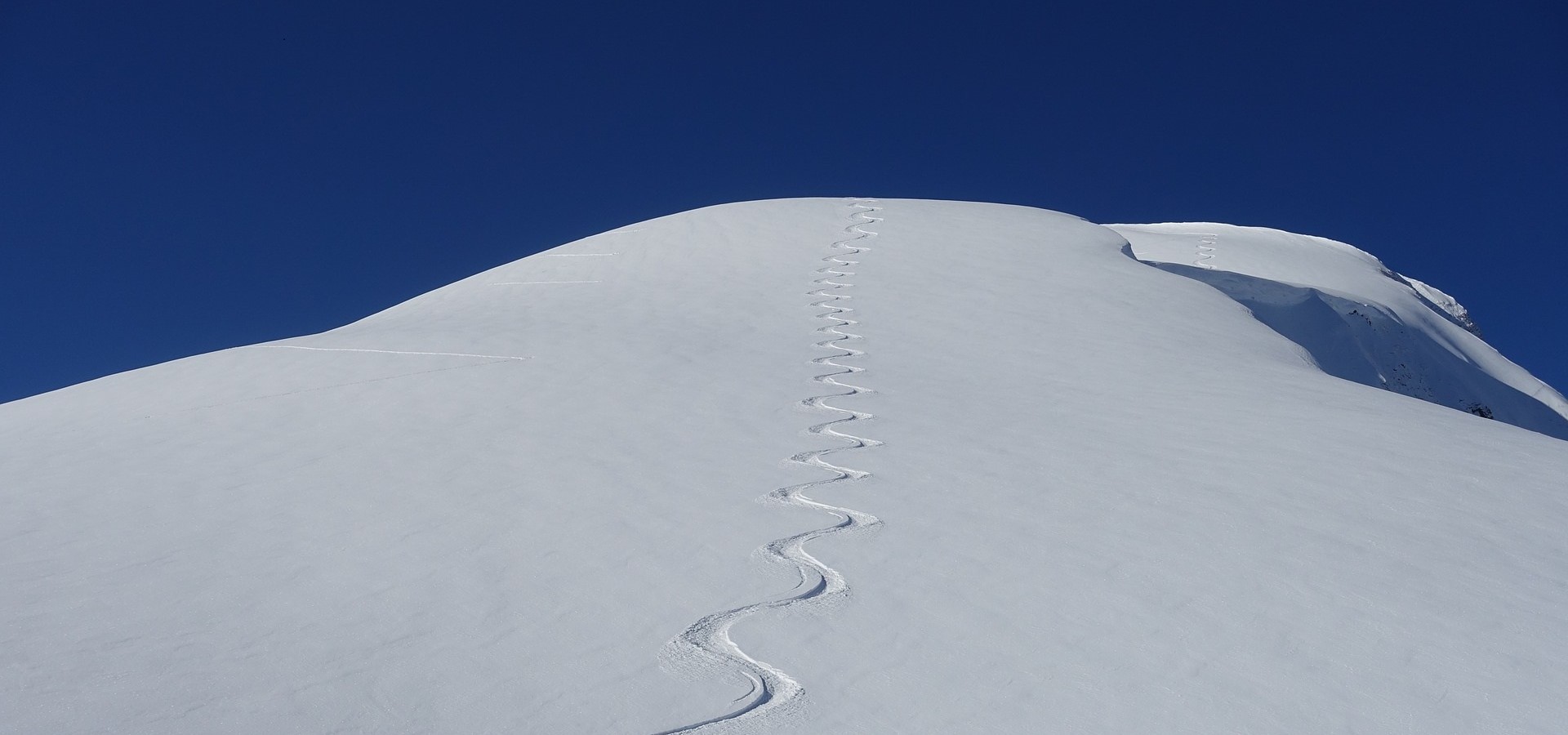 It is nice to be the first skier in a slope